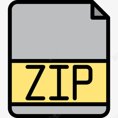 Zip文件扩展名3线性颜色图标图标