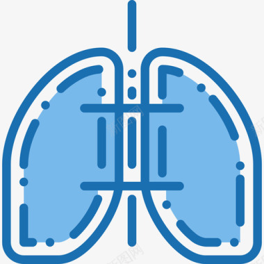肺医疗和医院3蓝色图标图标