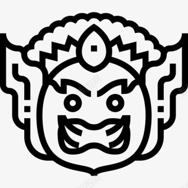 怪物泰国符号2直线图标图标