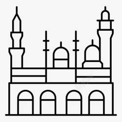 沙特阿拉伯地标masjidalnabawi亚洲建筑亚洲地标图标高清图片