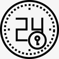 3小时24小时键3线性图标高清图片