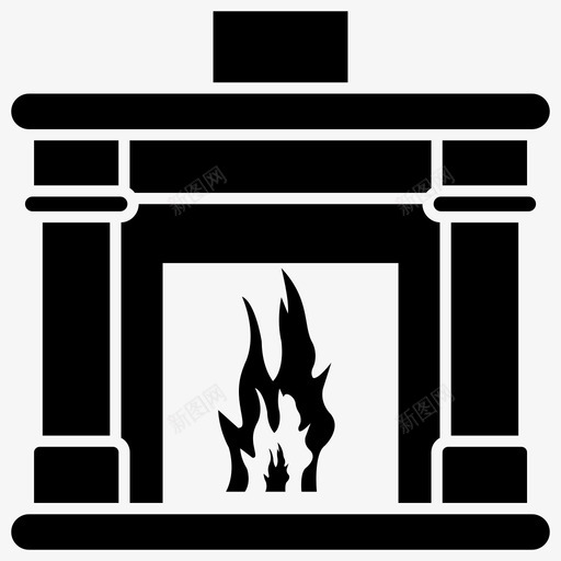 壁炉烟囱角落火坑图标svg_新图网 https://ixintu.com 壁炉 家居设计和装饰雕文图标 火坑 烟囱角落