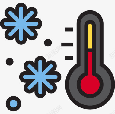 温度计天气146线性颜色图标图标