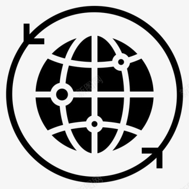 全球航运互联网网络图标图标