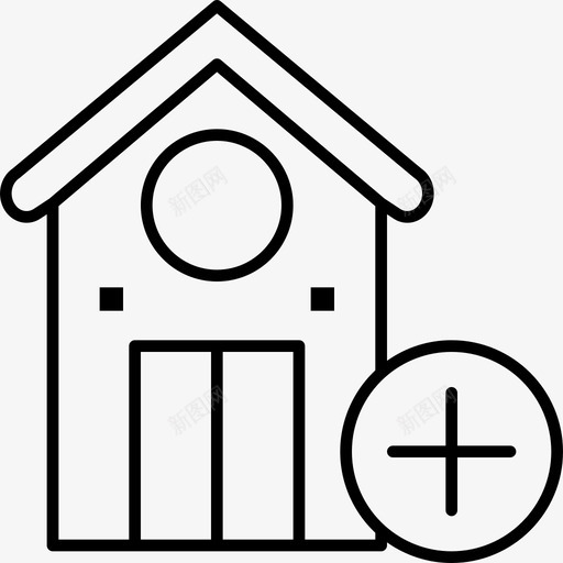 添加购买住房图标svg_新图网 https://ixintu.com 住房 房产 添加 购买
