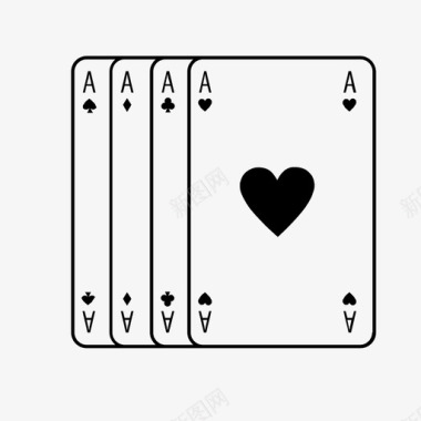 四个王牌麻子纸牌赌博图标图标