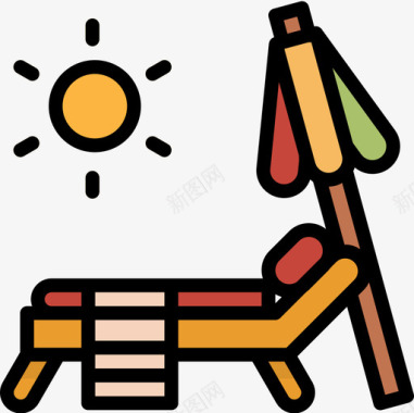 夏季51号甲板椅直系颜色图标图标