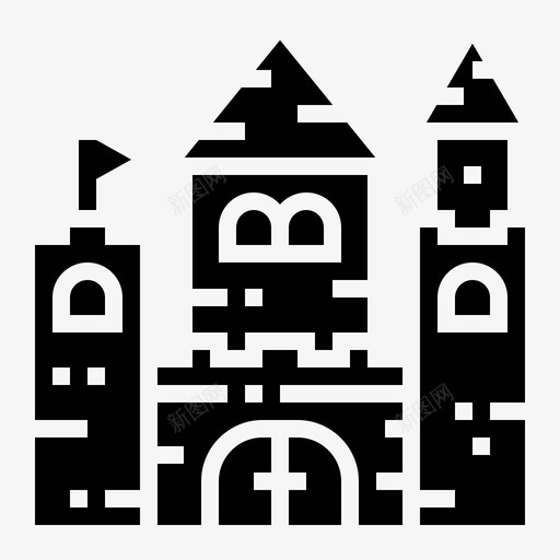 城堡建筑纪念碑图标svg_新图网 https://ixintu.com 城堡 建筑 纪念碑 魔术师固体