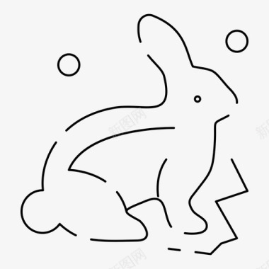 兔子复活节自然图标图标