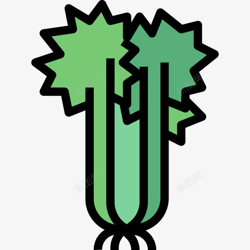 芹菜草本植物2线形颜色图标svg_新图网 https://ixintu.com 线形 芹菜 草本植物 颜色