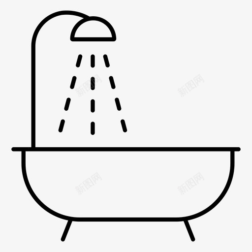 浴缸浴室清洁图标svg_新图网 https://ixintu.com 浴室 浴缸 淋浴 清洁