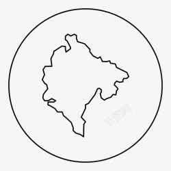 波德黑山地图欧洲波德戈里察图标高清图片