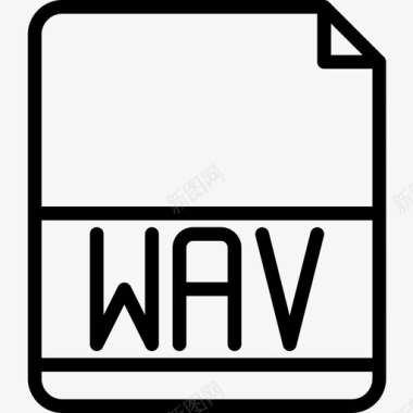 Wav文件扩展名2线性图标图标