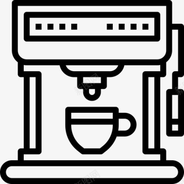 咖啡机家用电器7线性图标图标