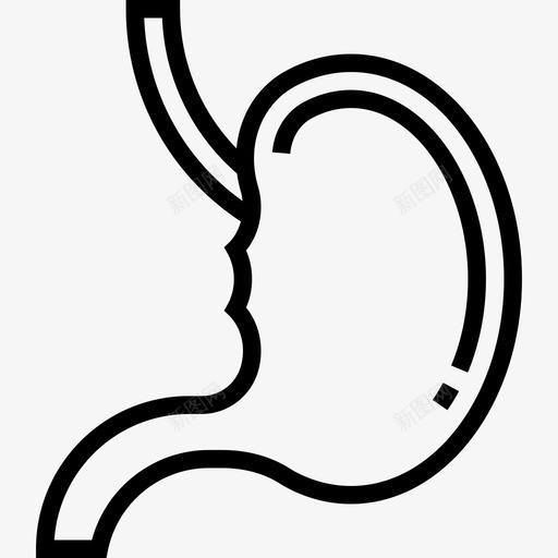 胃人体器官3线状图标svg_新图网 https://ixintu.com 人体 器官 线状