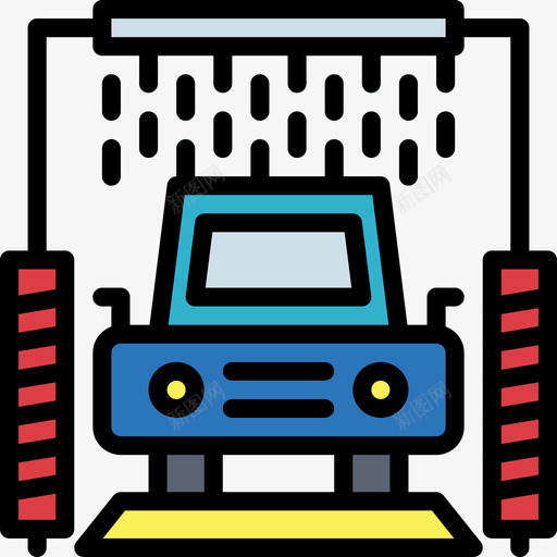洗车汽车服务29线性颜色图标svg_新图网 https://ixintu.com 汽车服务 洗车 线性 颜色