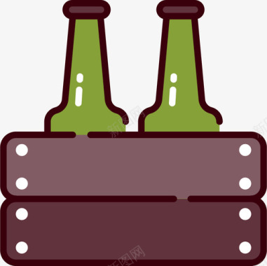 啤酒盒啤酒32线性颜色图标图标
