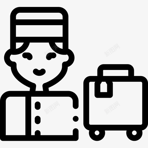 行李员146号酒店直线式图标svg_新图网 https://ixintu.com 146号酒店 直线式 行李员
