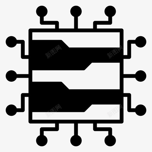 芯片数据网络图标svg_新图网 https://ixintu.com 处理器 数据 服务器 网络 芯片