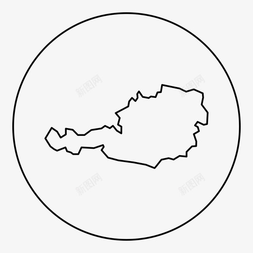奥地利地图国家欧洲图标svg_新图网 https://ixintu.com 国家 奥地利地图 欧洲 维也纳