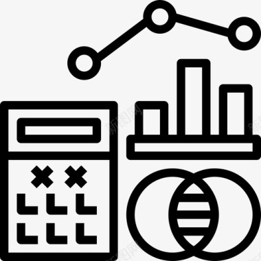 数学遗传学和生物工程线性图标图标
