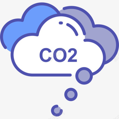 二氧化碳灾难8线性颜色图标图标