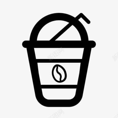 塑料杯咖啡光滑图标图标