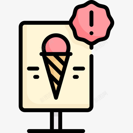 Standee冰淇淋店11线性颜色图标svg_新图网 https://ixintu.com Standee 冰淇淋 线性 颜色