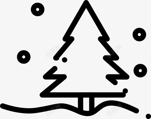 圣诞树松树降雪图标svg_新图网 https://ixintu.com 冬天 圣诞树 松树 降雪