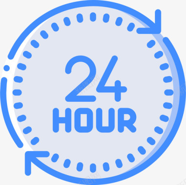 24小时时间管理32蓝色图标图标