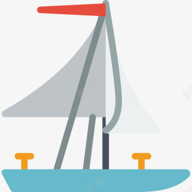 帆船探险运动15扁平图标图标