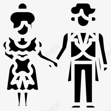 新娘和新郎情侣爱情图标图标