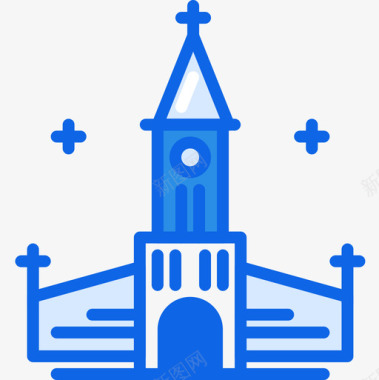 教堂旅行191蓝色图标图标