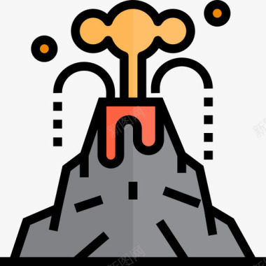 火山污染13线性颜色图标图标