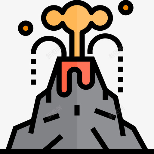 火山污染13线性颜色图标svg_新图网 https://ixintu.com 污染 火山 线性 颜色