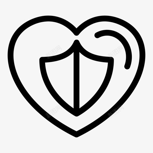 爱的盾牌心保护图标svg_新图网 https://ixintu.com 保护 安全 对象 爱的 盾牌