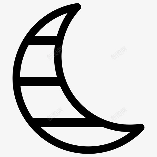 月亮新月半月图标svg_新图网 https://ixintu.com 半月 卫星 图标 家居设计 新月 月亮 自然光 装饰 雕文