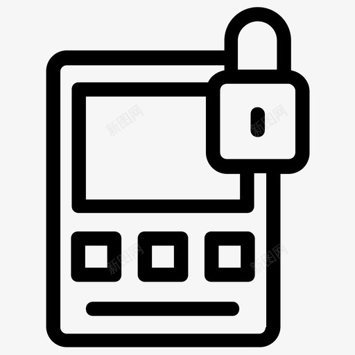 手机锁手机保护手机安全图标svg_新图网 https://ixintu.com 保护 图标 安全 手机 生物 线图 计量