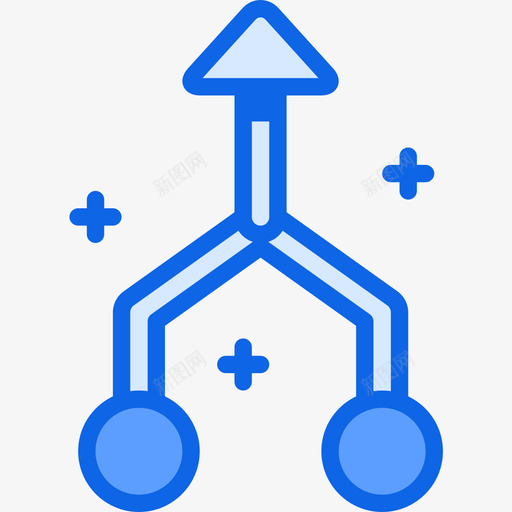 交叉点箭头56蓝色图标svg_新图网 https://ixintu.com 交叉点 箭头 蓝色