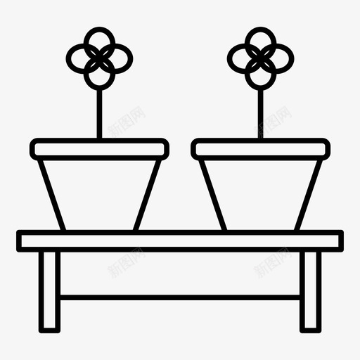 盆花家具图标svg_新图网 https://ixintu.com 图标 家具 盆栽 轮廓