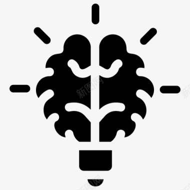 头脑风暴创造性大脑创造性思维图标图标