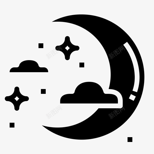 月亮半月夜晚图标svg_新图网 https://ixintu.com 半月 夜晚 星星 月亮 魔术师