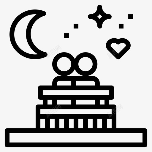 夜晚月亮星星图标svg_新图网 https://ixintu.com 夜晚 天气 星星 月亮 爱情 象征