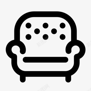 独特的沙发椅子经典图标图标