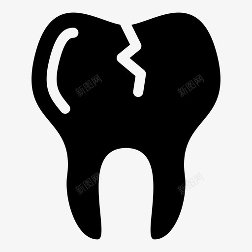 裂牙牙牙医图标svg_新图网 https://ixintu.com 牙医 牙纹 裂牙