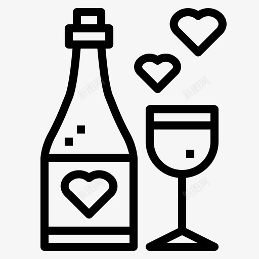 香槟酒饮料图标svg_新图网 https://ixintu.com 偶像 爱情 玻璃杯 饮料 香槟