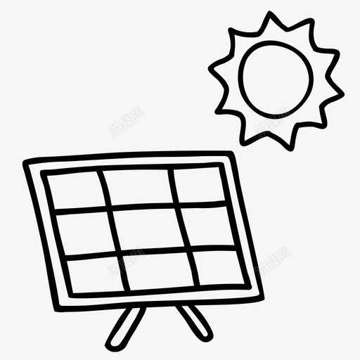 太阳能电池生态能源图标svg_新图网 https://ixintu.com 地球 太阳 太阳能电池 手绘 拯救 生态 能源 面板