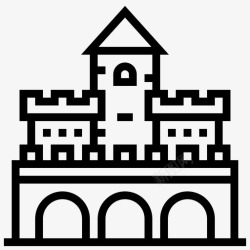 城垛城堡古董建筑图标高清图片