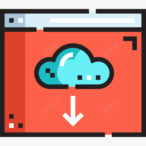 云大数据18线性颜色图标svg_新图网 https://ixintu.com 云 大数据18 线性颜色