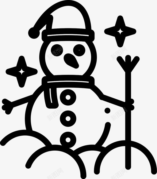 降雪圣诞节雪人图标svg_新图网 https://ixintu.com 冬天 圣诞节 降雪 雪人
